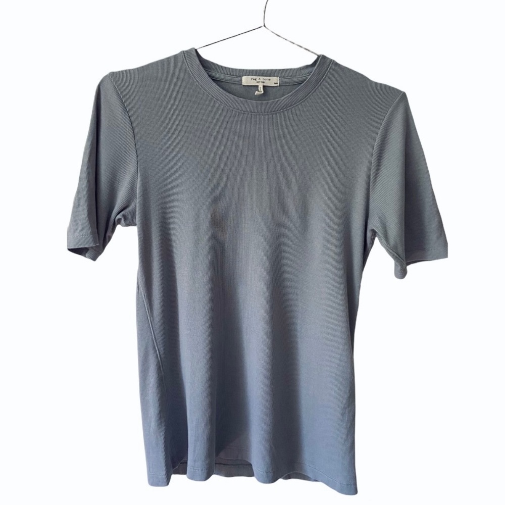 Rag & Bone Grey Blue Short Sleeve Tee Shirt